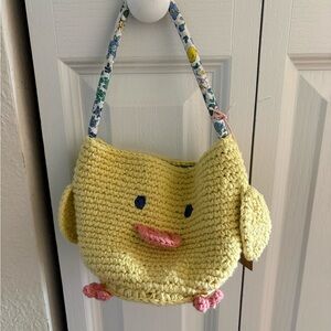 Mini Boden Yellow Chick Crochet Kids Shoulder Bag